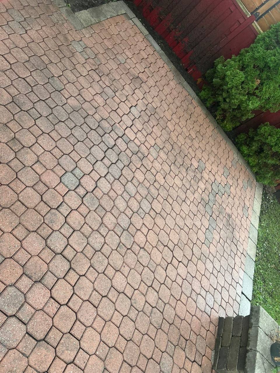 Clean, moss-free paver patio after Summit Pine service